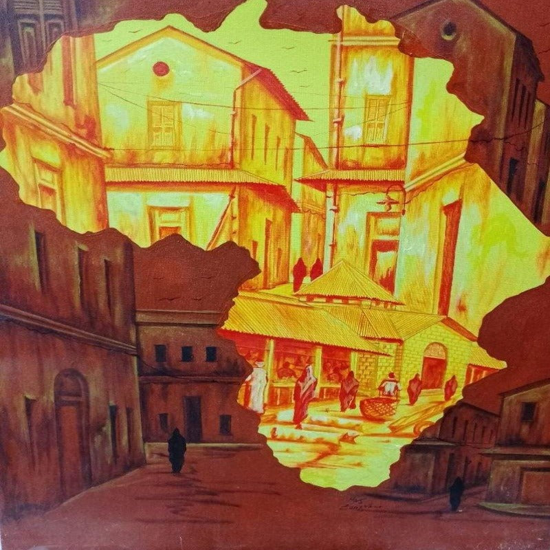 Zanzibar in African oil canvas painting. Tanzania oil painting. African art - Manneybreeze African art 