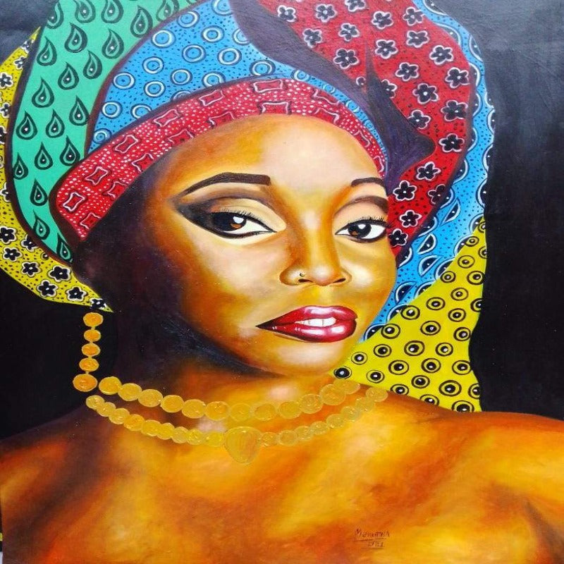African Smile. oil canvas painting. Tanzania oil painting. African art - Manneybreeze African art 
