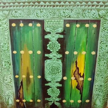 African Windows Shut. oil canvas painting. Tanzania oil painting. African art - Manneybreeze African art 