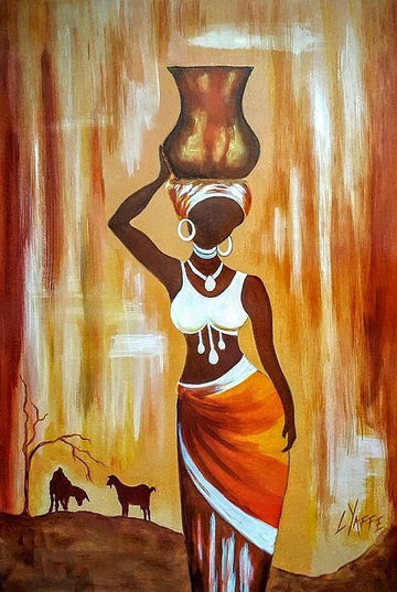 elegance on her head Oil Canvas Painting