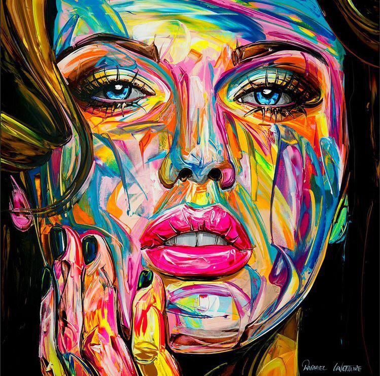 Marylin in colors. African art. oil on Canvas