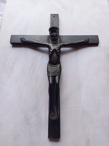 African Jesus. Mpingo statue. African wood statue.