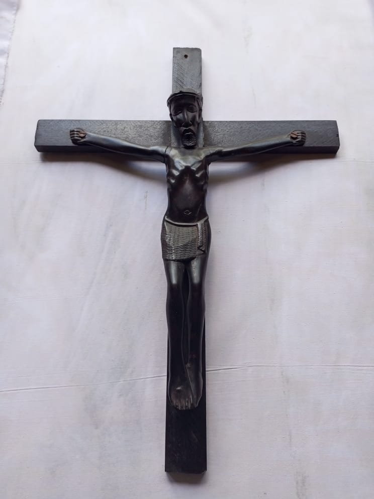 African Jesus. Mpingo statue. African wood statue.