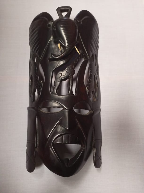 Big five mask. African Mask. Mask. Mpingo wood mask